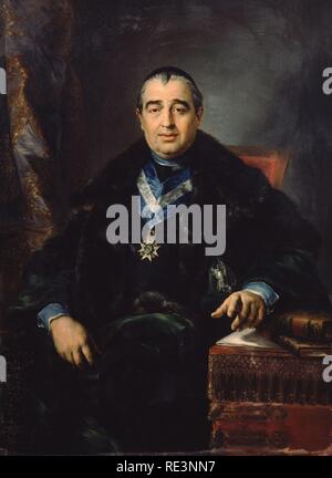 EL CANONIGO MANUEL FERNANDEZ VARELA - COMISARIO DE CRUZADA - 1829. Autor: Lopez y Portaña, Vicente. Ort: ACADEMIA DE SAN FERNANDO - PINTURA. MADRID. Spanien. Stockfoto