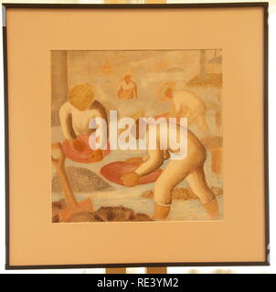 Garimpeiros, Prospektoren, Candido Portinari, 1938, Öl auf Papier, Banco Itaú Sammlung, MASP, São Paulo, Brasilien Stockfoto