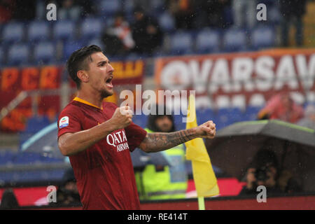 Rom, Italien. Jan, 2019 19. Lorenzo Pellegrini im Stadio Olimpico von Rom, als Roma Fc Torino 3-2 für das erste Spiel der zweiten Runde der italienischen Serie A Credit: Paolo Pizzi/Pacific Press/Alamy leben Nachrichten Stockfoto