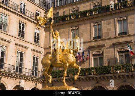Jeanne d'Arc Statue, Rivoli Straße, Paris, Frankreich, Europa Stockfoto