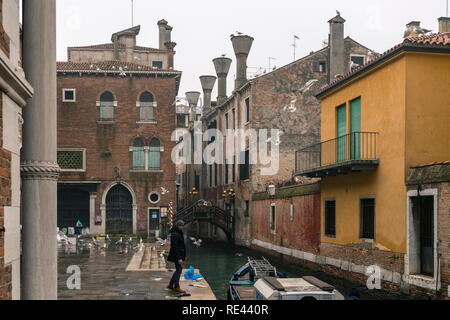 Venedig im Winter - Mercato di Rialto Stockfoto