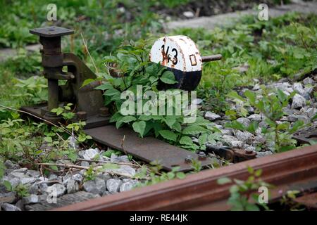 Bahn wechseln, von Hand zu führende, auf einer stillgelegten Bahntrasse, Essen, Nordrhein-Westfalen Stockfoto