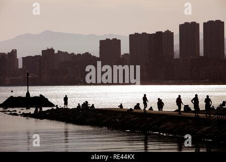 Skyline von Benidorm, Costa Blanca, Provinz Alicante, Spanien, Europa Stockfoto