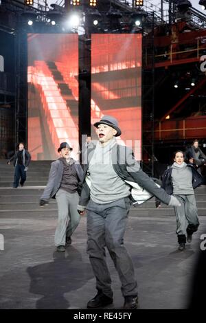 Generalprobe der Kick-off-Veranstaltung für die Kulturhauptstadt 2010, Kokerei Zollverein Kokerei, ein Teil der Zeche Stockfoto