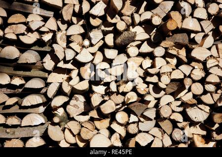 Holzstapel, Protokolle, gestapelt Stockfoto