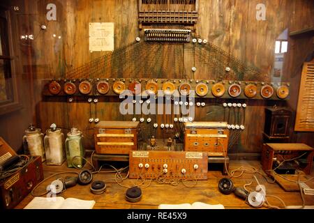 Switchboard aus dem Ersten Weltkrieg, Im Festungsmuseum Festungsmuseum, Festung Hohensalzburg, Salzburg, Österreich Stockfoto