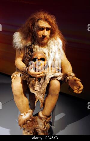 Haus der Natur museum, Neandertaler Ausstellung, Salzburg, Österreich, Europa Stockfoto