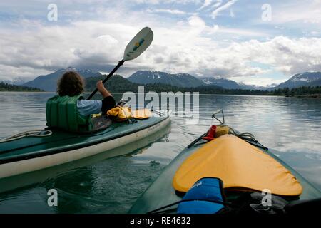 Kajak Tour im Glacier Bay National Park, Alaska, USA Stockfoto