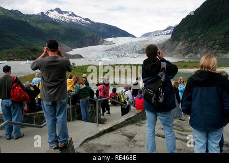 Mendenhall Gletscher, Glacier Feld in der Nähe von Juneau, Alaska, USA Stockfoto