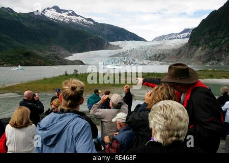 Mendenhall Gletscher, Glacier Feld in der Nähe von Juneau, Alaska, USA Stockfoto