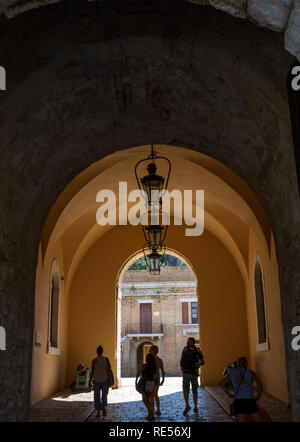 Korfu, Griechenland - 25. August 2018: Eingang zur Festung Korfu Stadt Korfu Griechenland Stockfoto