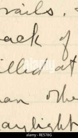 . Rollo Beck Galapagos expedition Journal, 1905-1906 (inklusive). Wissenschaftliche Expeditionen - Südamerika. . Bitte beachten Sie, dass diese Bilder sind von der gescannten Seite Bilder, die digital für die Lesbarkeit verbessert haben mögen - Färbung und Aussehen dieser Abbildungen können nicht perfekt dem Original ähneln. extrahiert. Beck, Rollo Howard. Stockfoto