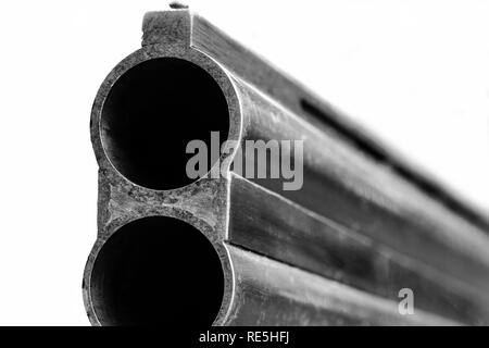 Vertikale Barrel einen Jagd glattem Gewehr. Stockfoto