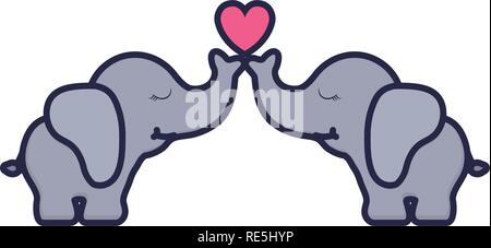 Liebe Paar Elefanten Herz romantische Alamy
