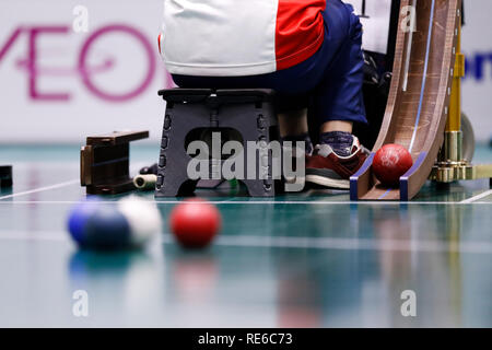 Tokio, Japan. Jan, 2019 20. Allgemeine Ansicht Boccia: 2019 Japan Para Boccia Meisterschaften einzelne BC3 in Shinjuku Cosmic Sports Center in Tokio, Japan. Credit: Naoki Morita/LBA SPORT/Alamy leben Nachrichten Stockfoto