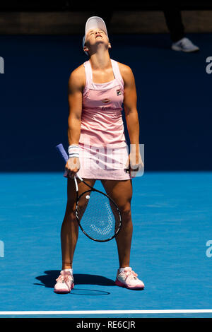 Melbourne, Australien. Jan, 2019 20. Ashleigh Barty aus Australien besiegt Russin Maria Sharapove am Tag 7 bei den Australian Open 2019 Grand Slam Tennis Turnier in Melbourne, Australien. Frank Molter/Alamy leben Nachrichten Stockfoto