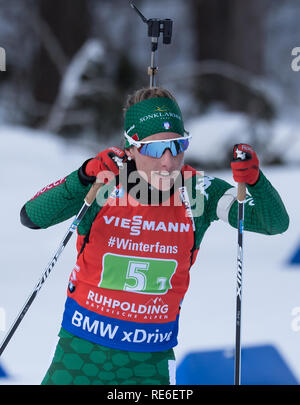 Ruhpolding, Deutschland. Jan, 2019 19. Biathlon: Wm, 4x6 km Frauen Relais in der Chiemgau Arena. Federica Sanfilippo aus Italien auf der Spur. Credit: Sven Hoppe/dpa/Alamy leben Nachrichten Stockfoto