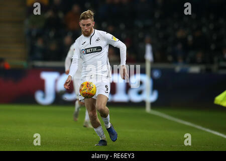 Wales, Großbritannien. 19. Jan 2019. Oli McBurnie von Swansea City in Aktion. EFL Skybet Meisterschaft übereinstimmen, Swansea City v Sheffield United in der Liberty Stadium in Swansea, Südwales am Samstag, den 19. Januar 2019. Dieses Bild dürfen nur für redaktionelle Zwecke verwendet werden. Nur die redaktionelle Nutzung, eine Lizenz für die gewerbliche Nutzung erforderlich. Keine Verwendung in Wetten, Spiele oder einer einzelnen Verein/Liga/player Publikationen. pic von Andrew Obstgarten/Andrew Orchard sport Fotografie/Alamy leben Nachrichten Stockfoto