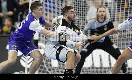 Köln, Deutschland. 19 Jan, 2019. firo: 19.01.2019, Handball: Wm Wm-Hauptrunde Deutschland - Island. Jannik Kohlbacher | Verwendung der weltweiten Kredit: dpa/Alamy leben Nachrichten Stockfoto