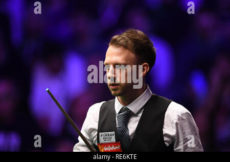 London, Großbritannien. Jan, 2019 20. Dafabet Masters Snooker final, Ronnie O'Sullivan gegen Judd Trump; Judd Trump auf seinem Weg zum Sieg Die 8. frame Credit: Aktion plus Sport/Alamy leben Nachrichten Stockfoto