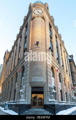 Ottawa, Kanada - 20. Januar 2015: Der grossen Art-déco-Post, oder Bureau de Poste Gebäude wurde 1939 errichtet, in der Hauptstadt Ottawa, Ontario Stockfoto