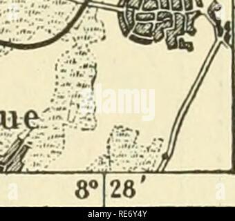 . Die Erde und ihre Bewohner... Geographie. 8° 2 l'E. ofGr. 1 Mil im Jahre 1692, befindet sich in einem Hügel oberhalb der Stadt. Der schattige Spaziergänge whicb sie umgeben, und die herrliche Aussicht von der Terrasse aus zu genießen, nicht wenig zu den Sehenswürdigkeiten von Heidelberg. Die Umgebung der Stadt im Überfluss in herrliche Wanderungen, die Konigsstuhl im Süden, die Heiligenberg im Norden, die Dörfer der Neckar-geniiind (2,103 Einwohner) und Neckarsteinach, in die gewundenen Tal des Neckars, und die Gärten von Schwetzingen (4,277 Einwohner), in der Ebene, Umformen und viele Zentren der Attraktion. Aber Heidelberg ist f Stockfoto