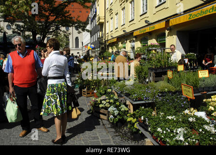 - Viktualienmarkt und Umgebung. München, Deutschland Stockfoto