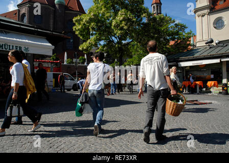 - Viktualienmarkt und Umgebung. München, Deutschland Stockfoto