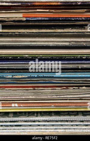 Alte vintage Vinyl record Ärmel, close-up Stockfoto