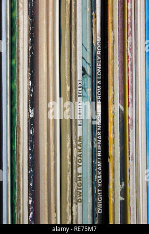 Alte vintage Vinyl record Ärmel, close-up Stockfoto