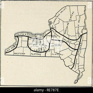 . Kosten für die Herstellung der Äpfel in fünf Grafschaften in Western New York 1910-1915. Äpfel. 2 BULLETIN 851, USLANDWIRTSCHAFTSMINISTERIUM. Informationen präsentiert werden, die Zeit für die einzelnen OP-Betrieb, die notwendige Ausrüstung, die Größe der Obstgarten, das Alter der Bäume, der Ertrag an Früchten, und andere damit zusammenhängende Faktoren.. Abb. i. - Karte von New York State, in dem die Frucht Bezirke, Bereich, in dem diese Studie durchgeführt wurde. Schattierte Teil zeigt die Faktoren, die bei der jährlichen Kosten für Apple Pro-duktion angesehen eingestuft worden sind, wie folgt: Arbeit für die Wartung. Düngung Fertiliz Stockfoto