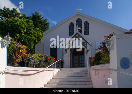 Bahamas, Eleuthera Island, Harbour Island, Dunmore Town, St Johns anglikanische Kirche Stockfoto