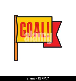 Fußball Flagge Symbol auf weißem Hintergrund für Grafik- und Webdesign, modernen einfachen Vektor unterzeichnen. Internet Konzept. Trendy Symbol für Web site Design web-Taste oder mobile App. Stock Vektor