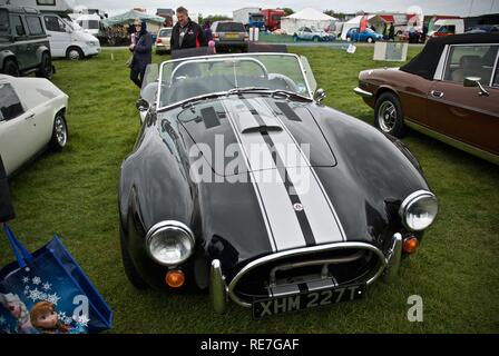 Ein Jaguar Dax Tojeiro AC Cobra Replica am Anglesey Oldtimer Rallye, Anglesey, North Wales, UK, Mai 2015 Stockfoto