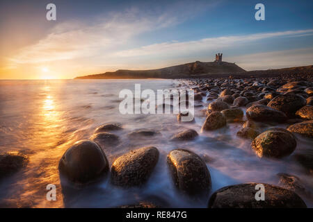 Dunstanburgh Castle in Northumberland, England, UK Stockfoto