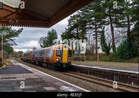 Klasse 172 334 bildet eine Stratford-upon-Avon zu Stourbridge Junction über Birmingham Moor St&Snow Hill service Anrufe am Henley in Arden am 15 Janu Stockfoto