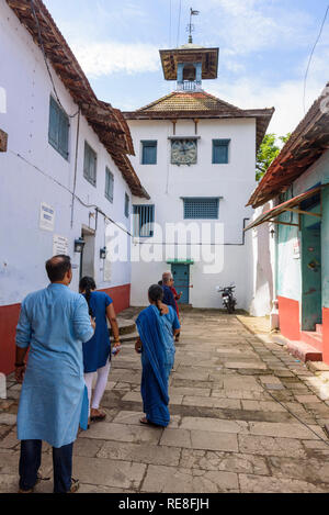 Clock Tower, Paradesi Synagoge, Cochin Kochi, Kerala, Indien Stockfoto