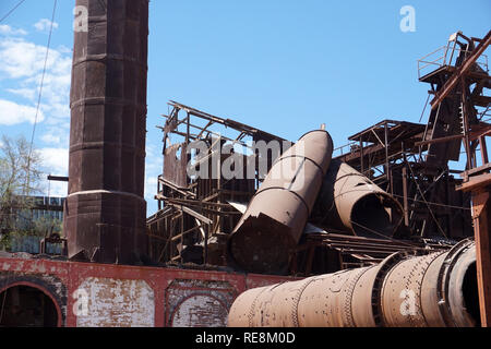 Verlassene Fabrik in Santa Rosalia Mexico Baja California Sur Stockfoto