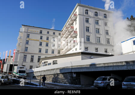 Das 5-Sterne Stigenberger Belvedere Hotel in der Promenade, Davos, Schweiz Stockfoto