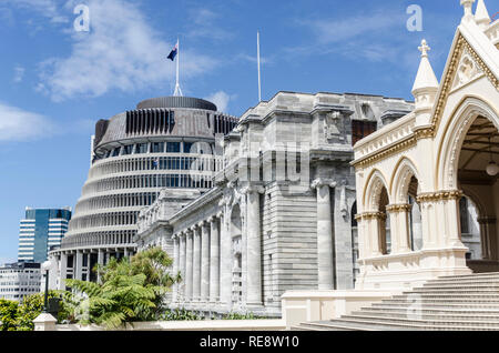 Neuseeländisches parlamentsgebäude (der Bienenstock) in Auckland Stockfoto