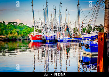 Krabbenfänger sind angedockt, Dez. 23, 2018, in Bayou La Batre, Alabama. Stockfoto