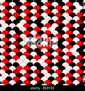 Nahtlose Azure schwarz und rot vintage Wellen Op Art Muster eps 10. Stock Vektor