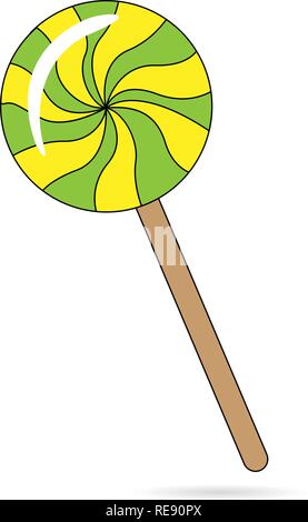 Süße Lutscher, flachen Design Objekt. Auf weissem Hintergrund. Vector Illustration, EPS 10. Stock Vektor