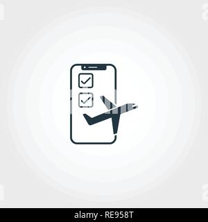 Online im kreativen Symbol prüfen. Einfaches element Abbildung. Online im Konzept symbol Design vom Flughafen Sammlung prüfen. Perfekt für Web Design, Anwendungen, Software, drucken. Stock Vektor