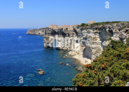 Bonifacio Stadt und Natur finden in Korsika, Frankreich Stockfoto