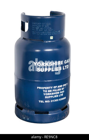 Calor Gas Flasche isoliert auf weißem Hintergrund Stockfoto