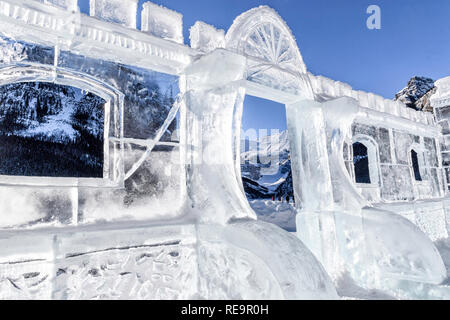 Der Lake Louise Ice Magic Festival in Banff National Park, Alberta, Kanada Stockfoto