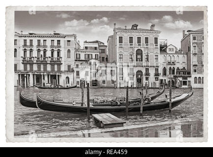 Alte Vintage Schwarzweiß Foto in Venedig Italien Stockfoto