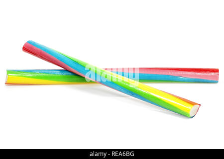 Candy Sticks auf weißem Hintergrund Stockfoto