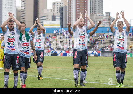 PR - Curitiba - 01/20/2019 - Paranaense 2019, Paran x Operario - Operario Spieler sein Ziel feiert während eines Spiel gegen Parana Clube im Vila Capanema Stadion für die Meisterschaft 2019. Foto: Gabriel Machado/AGIF Stockfoto